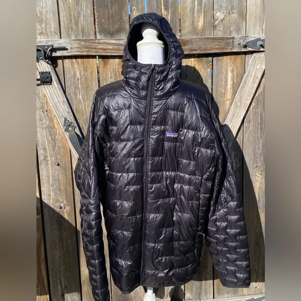 NEW Patagonia men’s micro puff hoody Brand New NWT perfect black reg fit XL - Picture 2 of 11